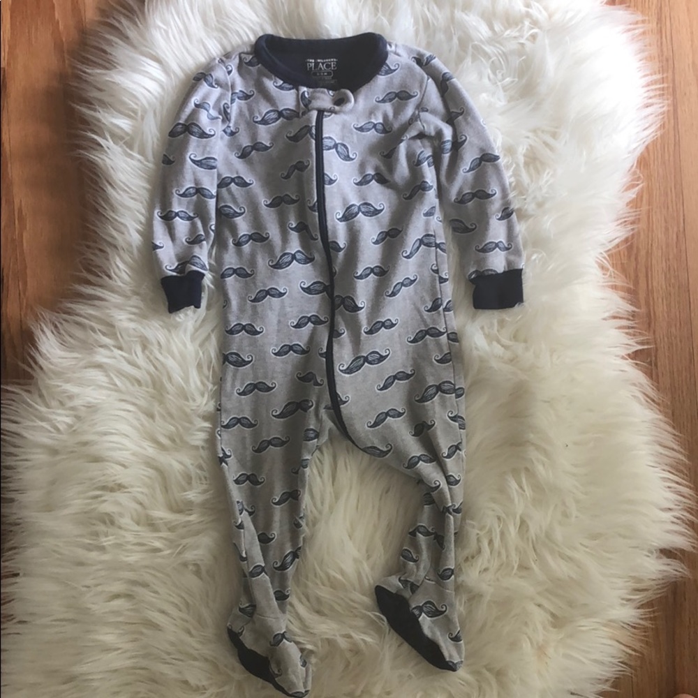 Children’s Place Mustache footie 6/9 month